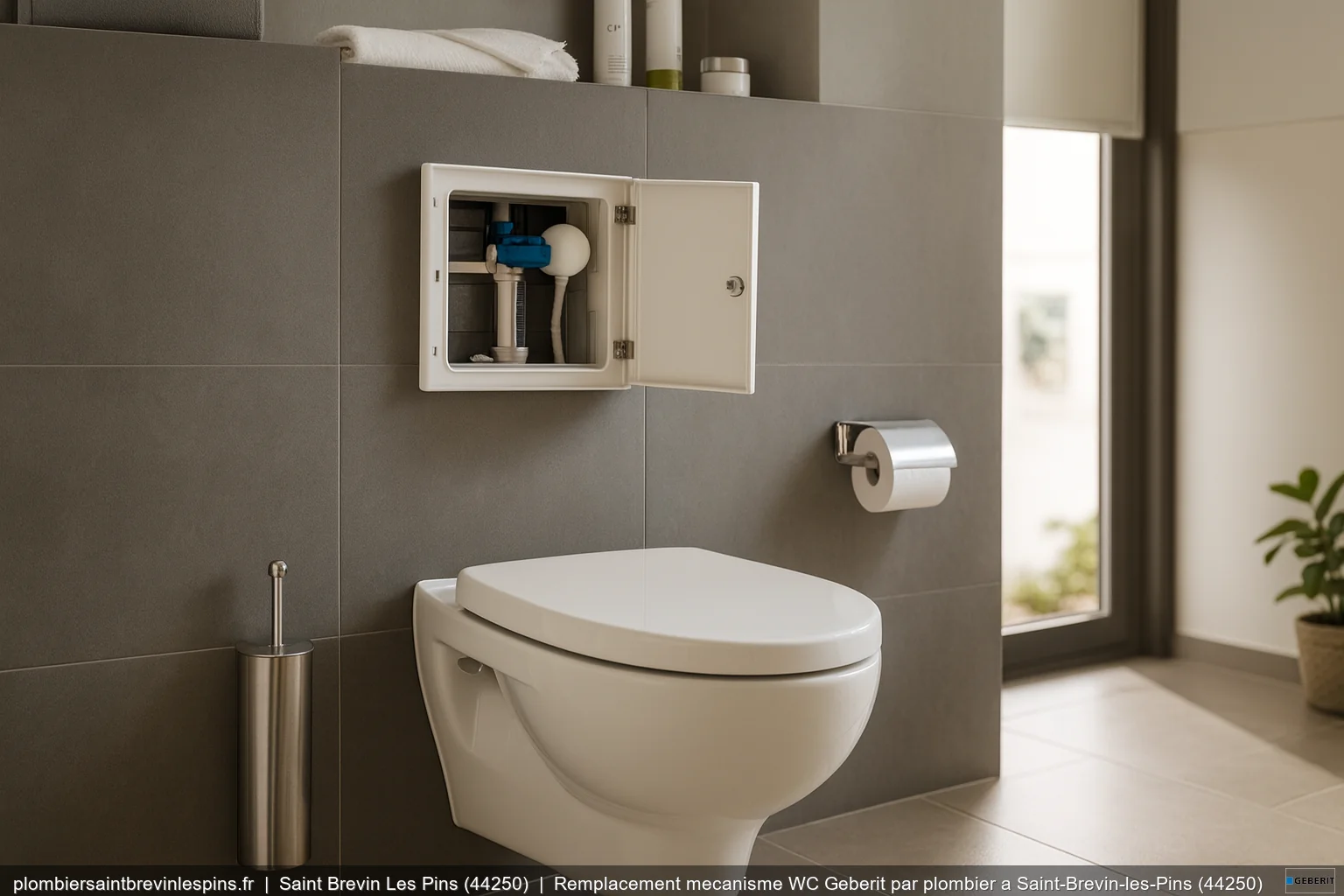 Remplacement mecanisme WC Geberit par plombier a Saint-Brevin-les-Pins (44250)
