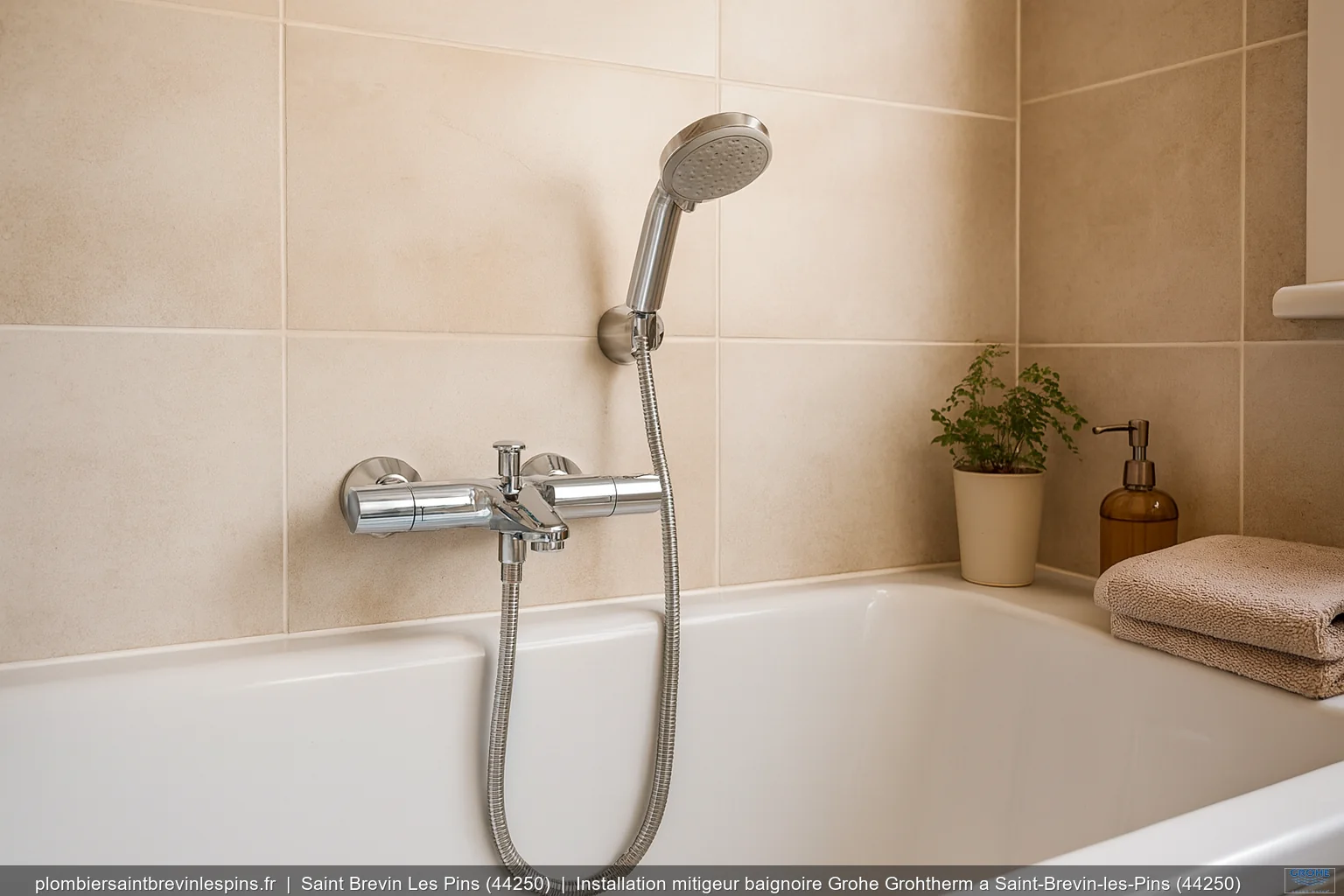 Installation mitigeur baignoire Grohe Grohtherm a Saint-Brevin-les-Pins (44250)