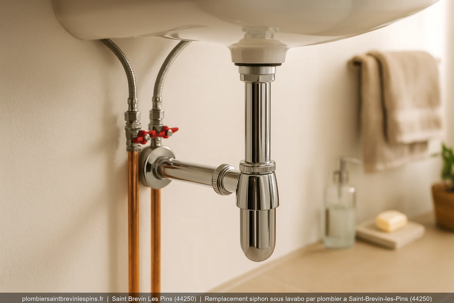Remplacement siphon sous lavabo par plombier a Saint-Brevin-les-Pins (44250)