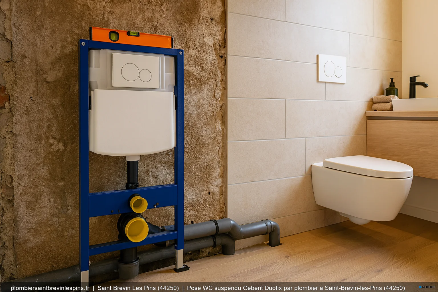Pose WC suspendu Geberit Duofix par plombier a Saint-Brevin-les-Pins (44250)